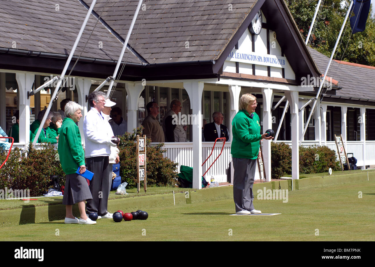 Women`s bowls at Victoria Park, Leamington Spa, Warwickshire, England, UK Stock Photo Alamy